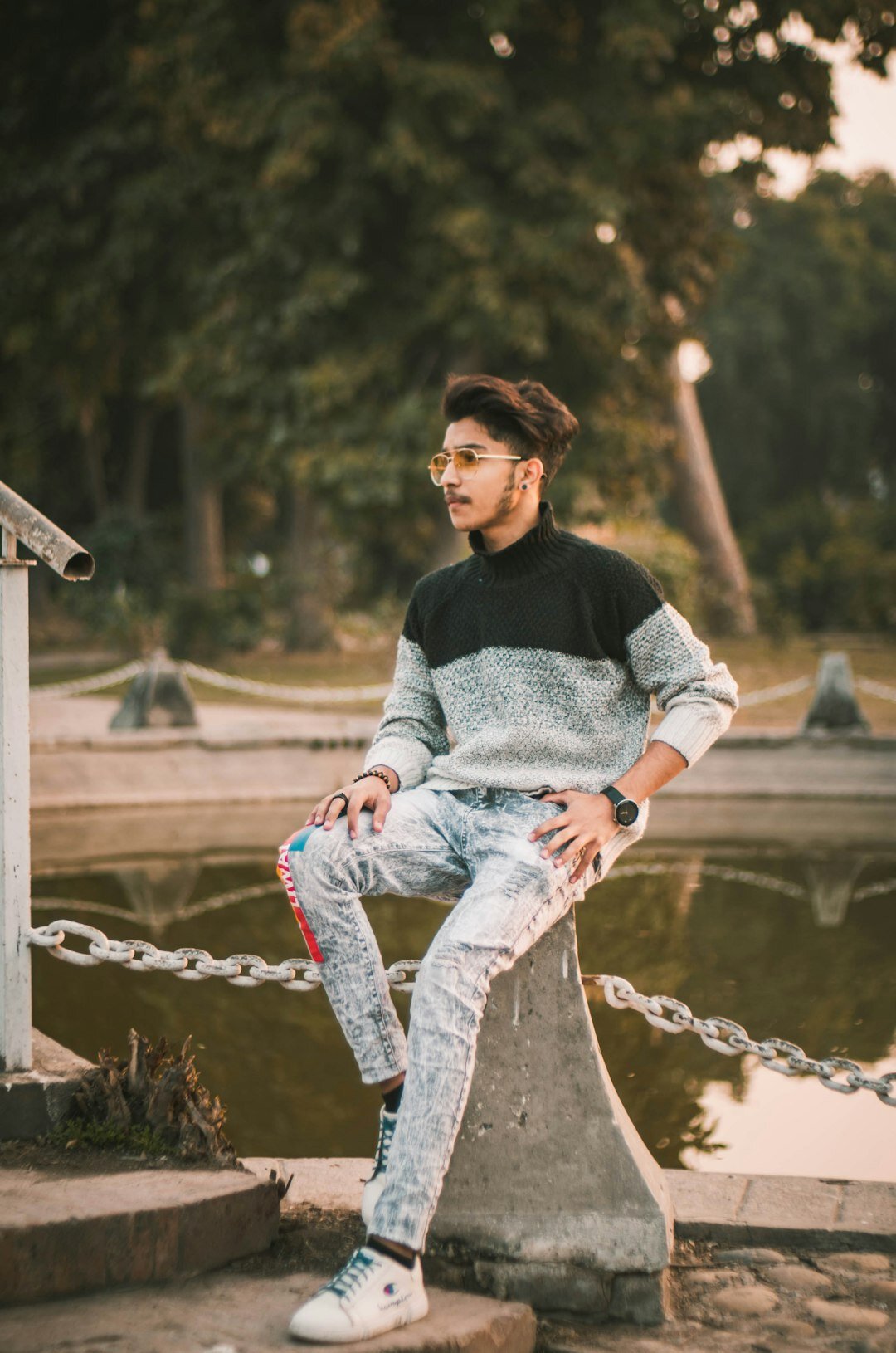 influencer with unique style posing