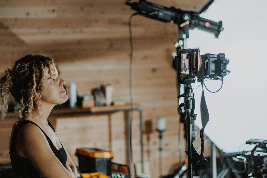 woman acting in film scene